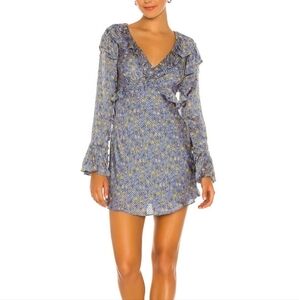 Free People Sweetest Thing Blue Floral Mini Dress